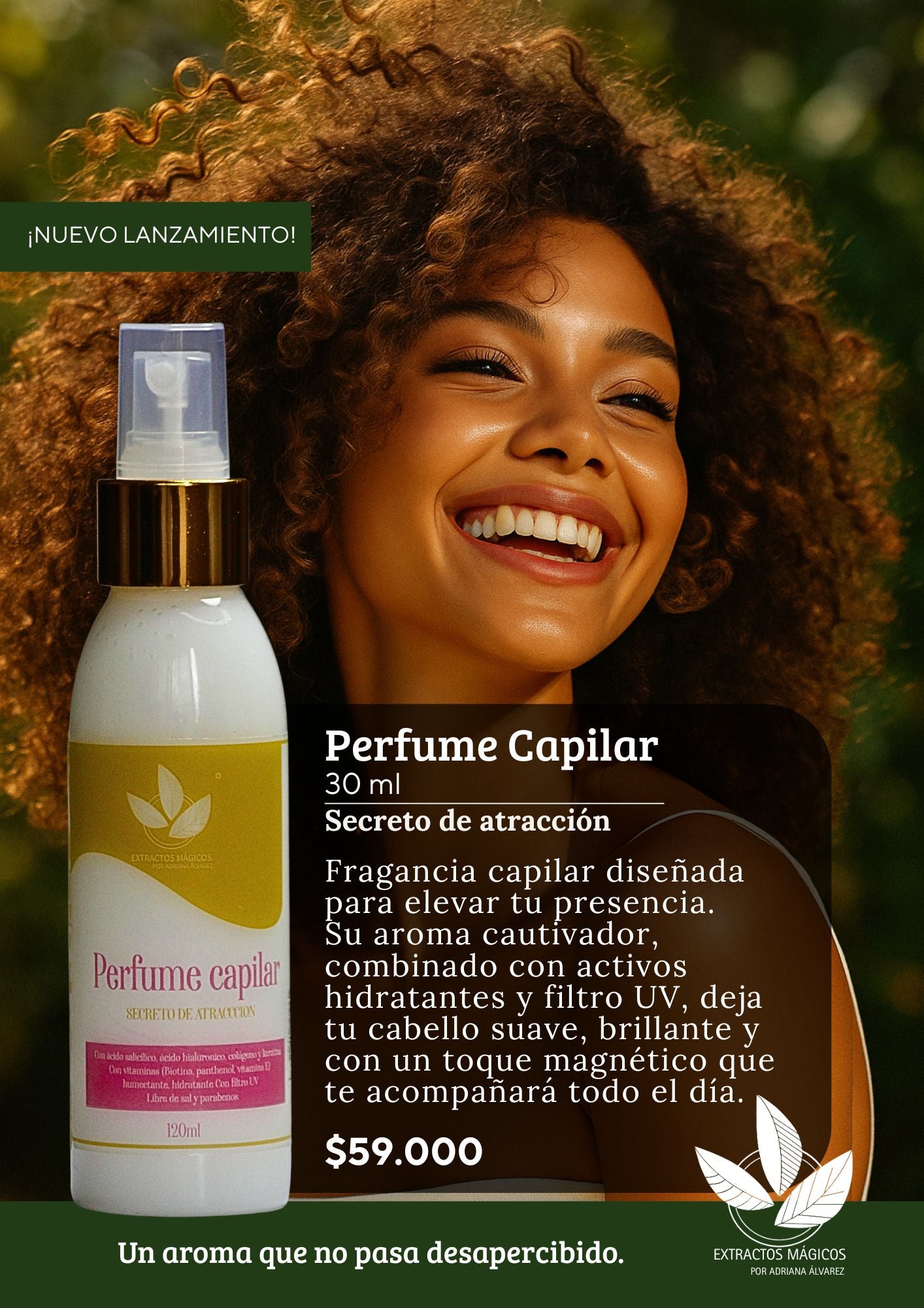Perfume Capilar con Feromonas Concentradas